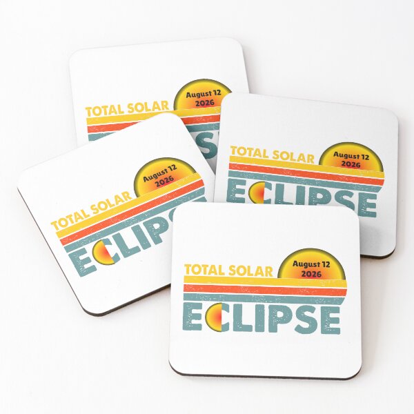 Item preview, 2026 August 12 Total Solar Eclipse – Retro Sun and Moon Design designed and sold by EmeraldeaArt.