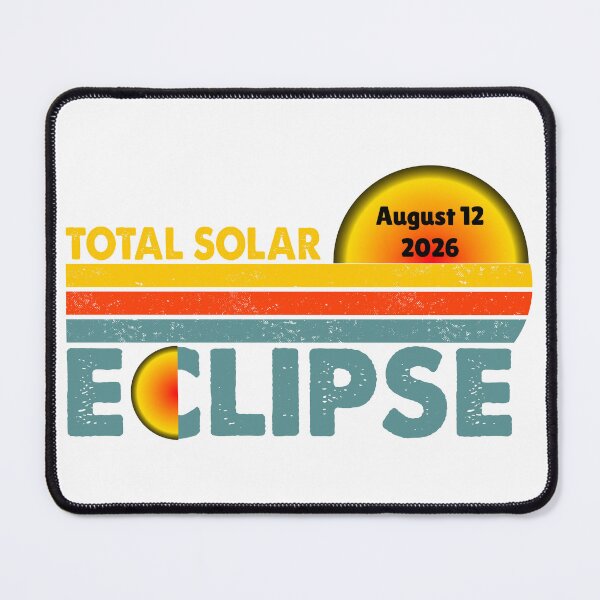 Item preview, 2026 August 12 Total Solar Eclipse – Retro Sun and Moon Design designed and sold by EmeraldeaArt.