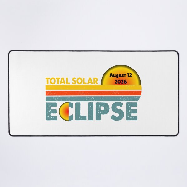 Item preview, 2026 August 12 Total Solar Eclipse – Retro Sun and Moon Design designed and sold by EmeraldeaArt.
