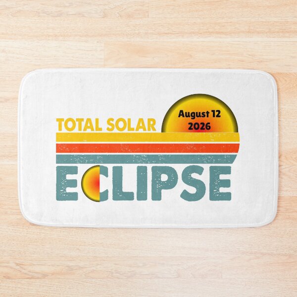 Item preview, 2026 August 12 Total Solar Eclipse – Retro Sun and Moon Design designed and sold by EmeraldeaArt.