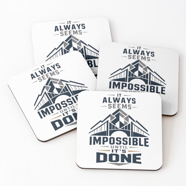 Item preview, It Always Seems Impossible Until It's Done – Geometric Nelson Mandela Quote – Resilience & Success Art designed and sold by bobscraze.