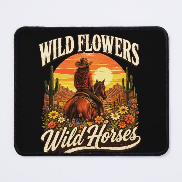 Item preview, Wildflowers Western Sunset Horse Rider Desert Art designed and sold by anapldv.