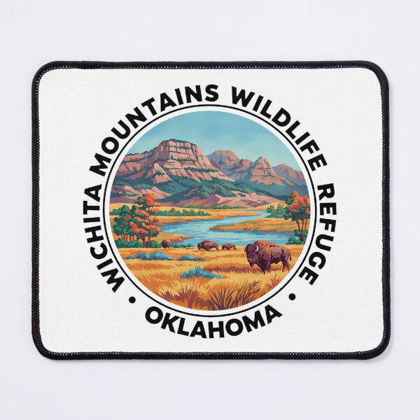 Item preview, Wichita Mountains Wildlife Refuge Oklahoma - Scenic Nature Travel Poster USA designed and sold by inkNext.