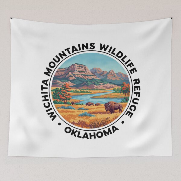 Item preview, Wichita Mountains Wildlife Refuge Oklahoma - Scenic Nature Travel Poster USA designed and sold by inkNext.