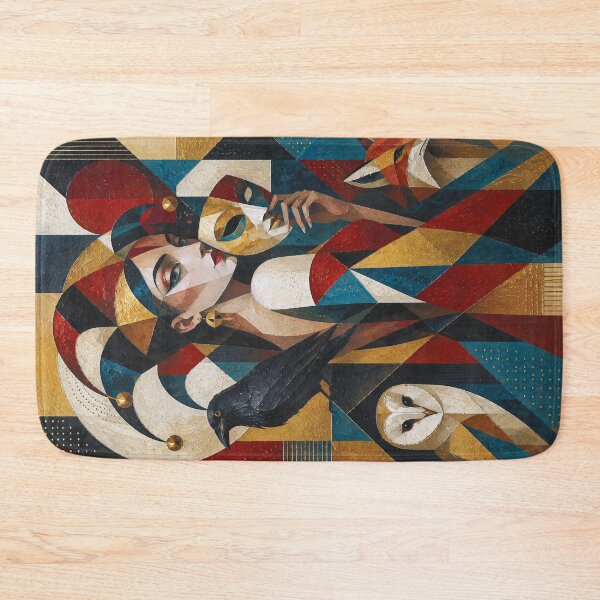 Item preview, The Female Trickster: a cubist painting. designed and sold by GalleryKauffeld.