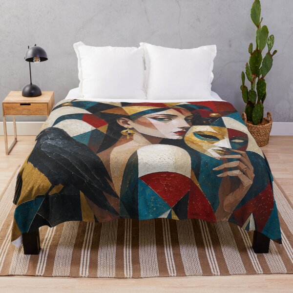 Item preview, The Female Trickster: a cubist painting. designed and sold by GalleryKauffeld.