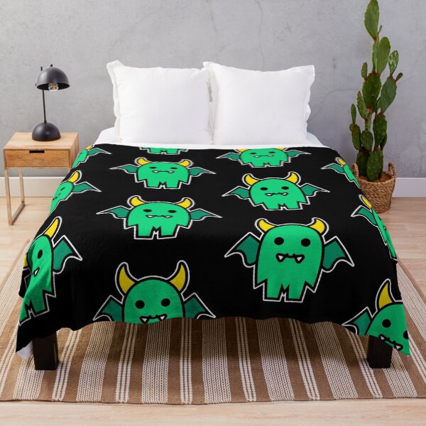 Item preview, Cute Green Monster with Horns and Wings Cartoon designed and sold by AhmedZouita.