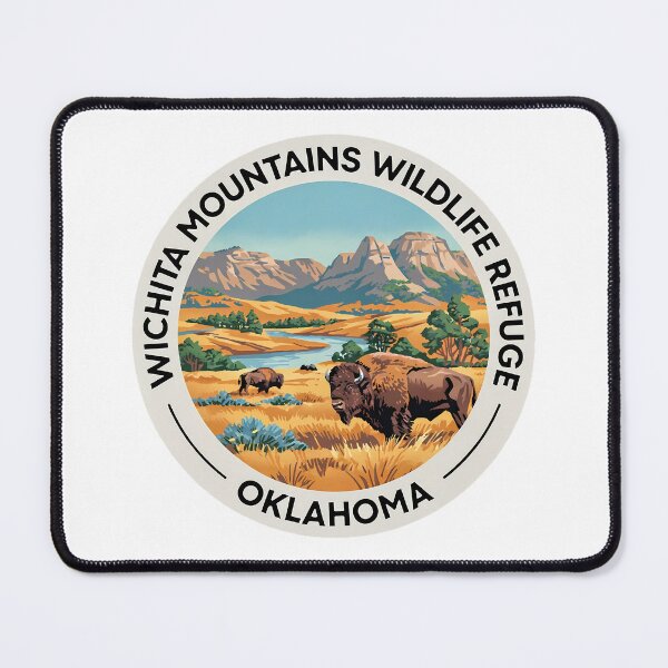 Item preview, Wichita Mountains Wildlife Refuge Oklahoma - Scenic Nature Travel Poster USA designed and sold by inkNext.