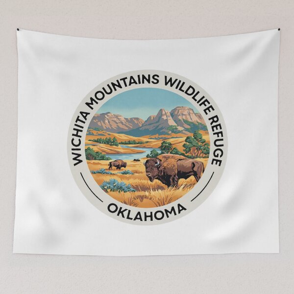 Item preview, Wichita Mountains Wildlife Refuge Oklahoma - Scenic Nature Travel Poster USA designed and sold by inkNext.