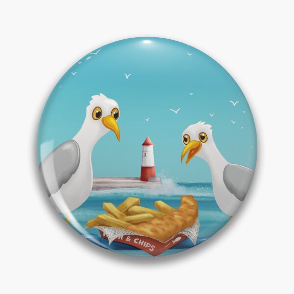 Item preview, Seagulls love fish and chips designed and sold by LeahIngledew.
