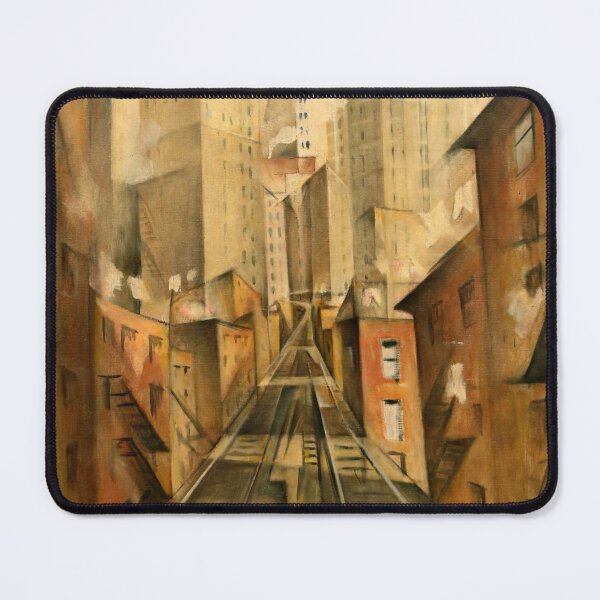 Item preview, New York station, Manhattan railroad and skyline cityscape painting by Christopher Nevinson designed and sold by Jéanpaul Ferro.