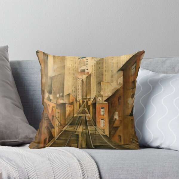Item preview, New York station, Manhattan railroad and skyline cityscape painting by Christopher Nevinson designed and sold by Jéanpaul  Ferro.
