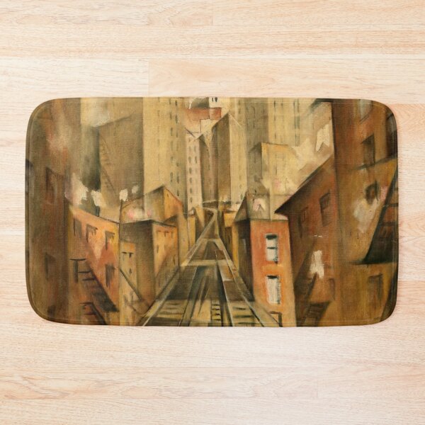 Item preview, New York station, Manhattan railroad and skyline cityscape painting by Christopher Nevinson designed and sold by Jéanpaul  Ferro.
