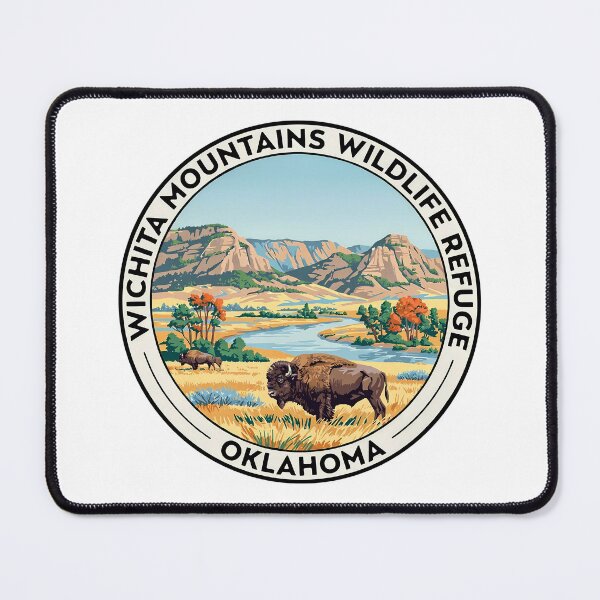 Item preview, Wichita Mountains Wildlife Refuge Oklahoma - Scenic Nature Travel Poster USA designed and sold by inkNext.
