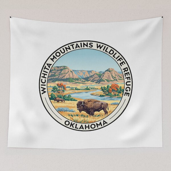 Item preview, Wichita Mountains Wildlife Refuge Oklahoma - Scenic Nature Travel Poster USA designed and sold by inkNext.