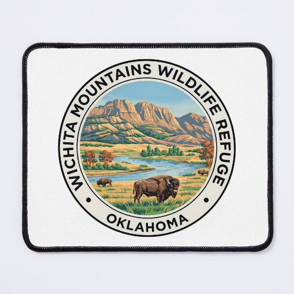 Item preview, Wichita Mountains Wildlife Refuge Oklahoma - Scenic Nature Travel Poster USA designed and sold by inkNext.