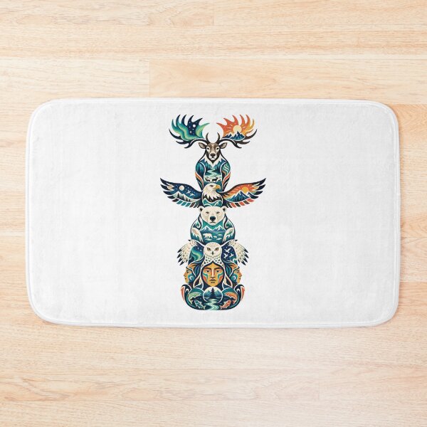 Item preview, Northern Totem Caribou Eagle Polar Bear Snowy Owl designed and sold by Wild Creative Art.