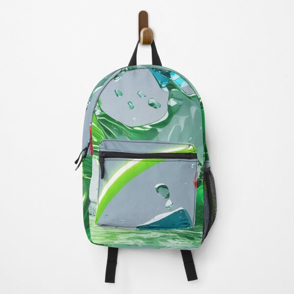 Item preview, Neon Green Water Splash with Colorful Glass Cubes and Glowing Circle. designed and sold by fbtrisha.