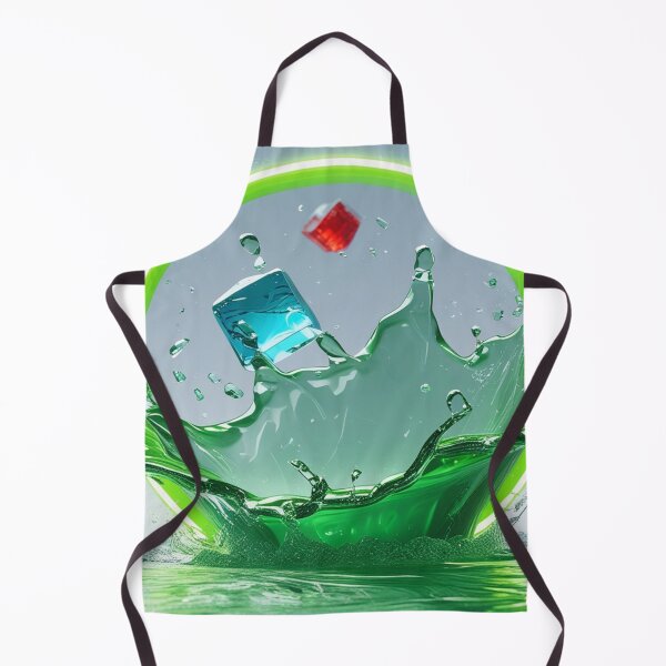 Item preview, Neon Green Water Splash with Colorful Glass Cubes and Glowing Circle. designed and sold by fbtrisha.