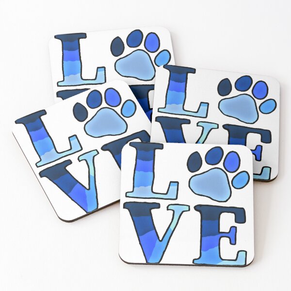 Item preview, Love Paw Print Blue Watercolor designed and sold by OlyvieArt.