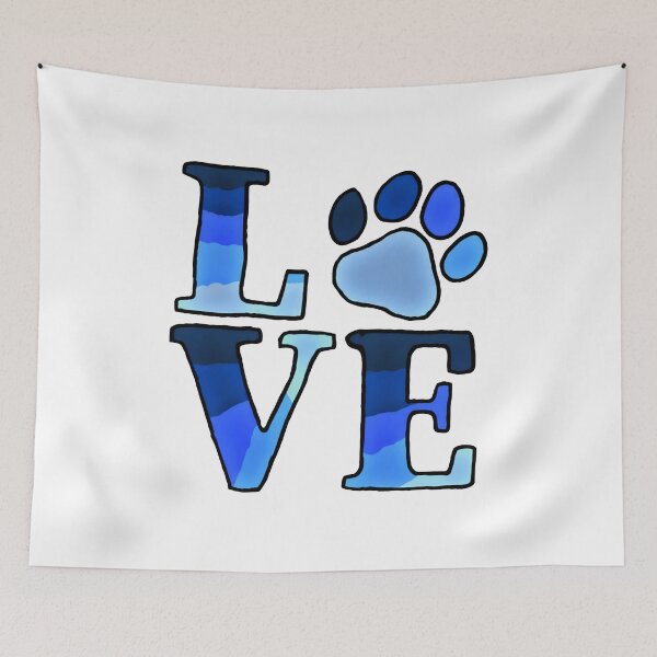 Item preview, Love Paw Print Blue Watercolor designed and sold by OlyvieArt.