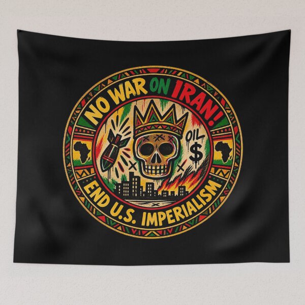 Item preview, No War on Iran! End U.S. Imperialism (Afrocentric Version) designed and sold by DIRTYDUNNZ.
