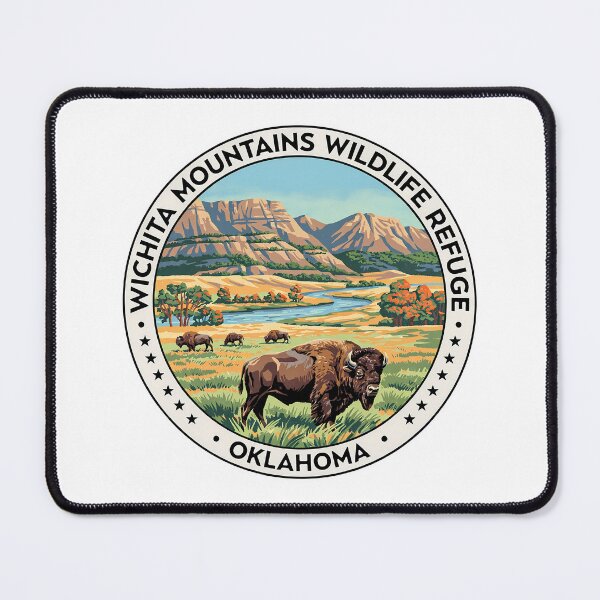 Item preview, Wichita Mountains Wildlife Refuge Oklahoma - Scenic Nature Travel Poster USA designed and sold by inkNext.