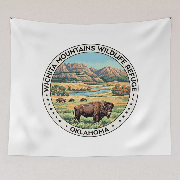 Item preview, Wichita Mountains Wildlife Refuge Oklahoma - Scenic Nature Travel Poster USA designed and sold by inkNext.