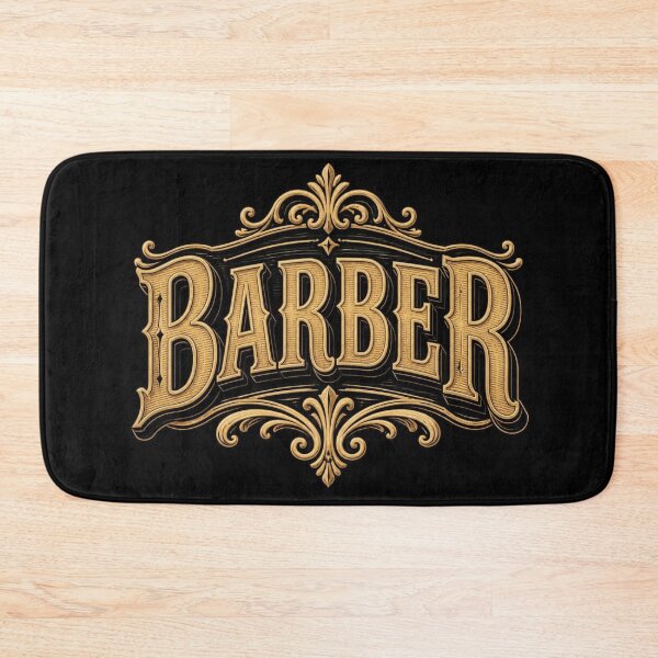 Item preview, Vintage Ornate Gold Barber Typography Sign designed and sold by Barber MD Culture.