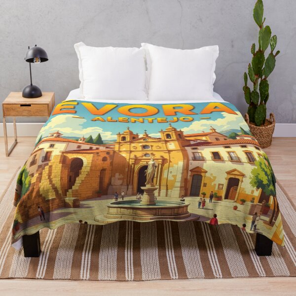 Item preview, Evora, Alentejo, Portugal: Vintage-Style Painterly Travel Poster designed and sold by LSVart.