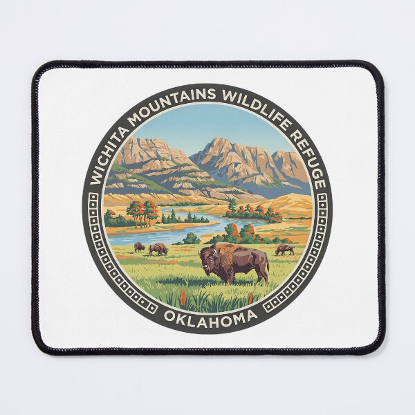 Item preview, Wichita Mountains Wildlife Refuge Oklahoma - Scenic Nature Travel Poster USA designed and sold by inkNext.