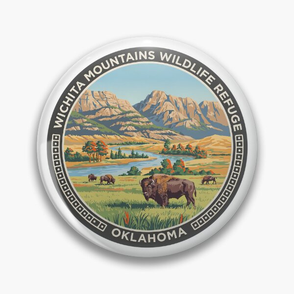 Item preview, Wichita Mountains Wildlife Refuge Oklahoma - Scenic Nature Travel Poster USA designed and sold by inkNext.