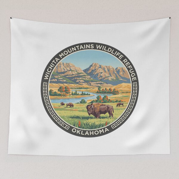 Item preview, Wichita Mountains Wildlife Refuge Oklahoma - Scenic Nature Travel Poster USA designed and sold by inkNext.