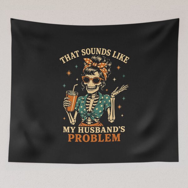 Item preview, Wife Skeleton Funny Halloween That Sounds Like My Husbands Problem Retro Bandana Milkshake designed and sold by alenaz.