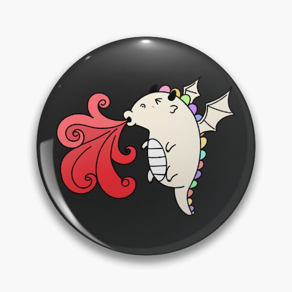 Item preview, Cute Rainbow Dragon Breathing Red Fire - Hand-drawn Chibi Art designed and sold by ubborn.