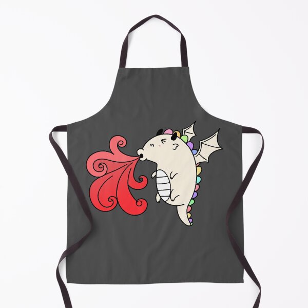 Item preview, Cute Rainbow Dragon Breathing Red Fire - Hand-drawn Chibi Art designed and sold by ubborn.