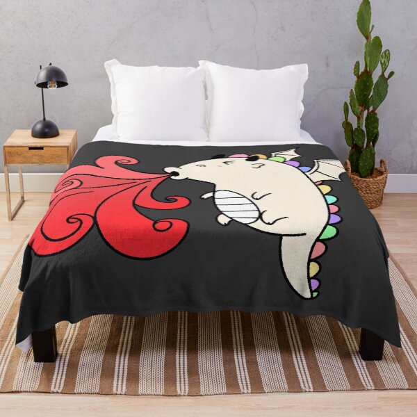 Item preview, Cute Rainbow Dragon Breathing Red Fire - Hand-drawn Chibi Art designed and sold by ubborn.