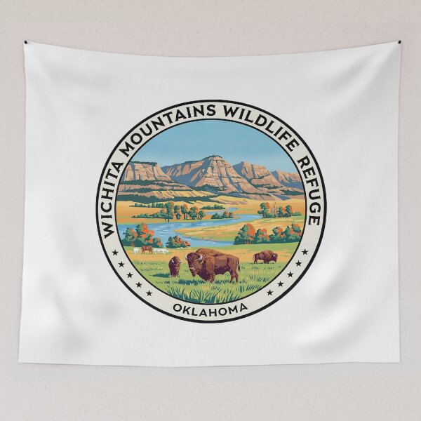 Item preview, Wichita Mountains Wildlife Refuge Oklahoma - Scenic Nature Travel Poster USA designed and sold by inkNext.