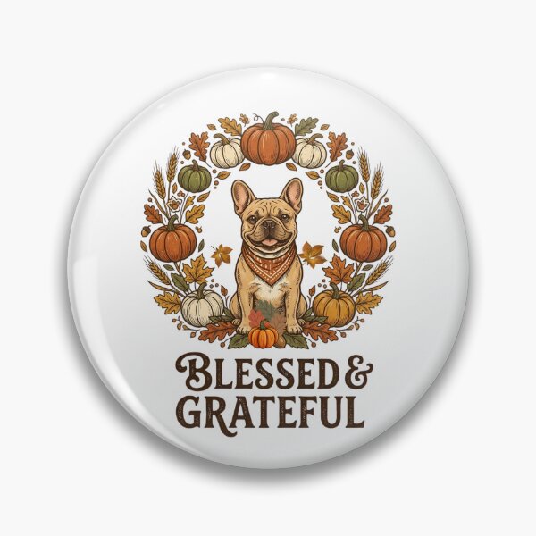Item preview, Blessed Frenchie Autumn Pumpkin Wreath designed and sold by VibranPalette.