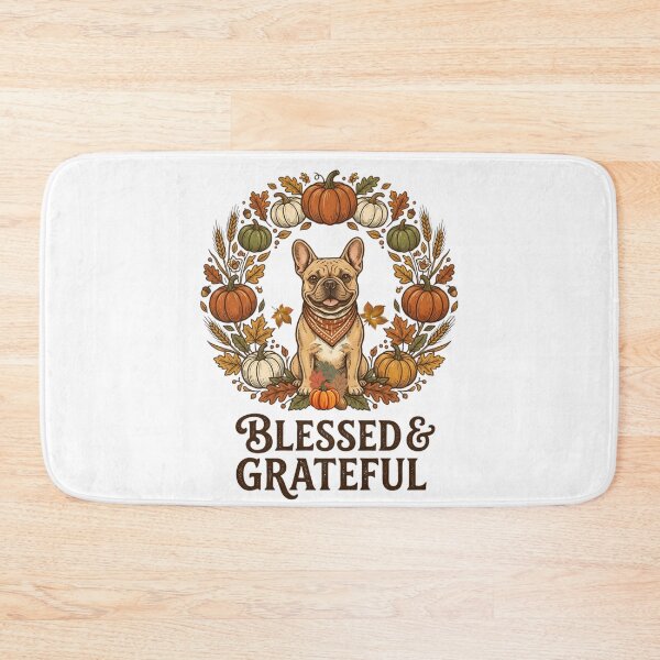 Item preview, Blessed Frenchie Autumn Pumpkin Wreath designed and sold by VibranPalette.