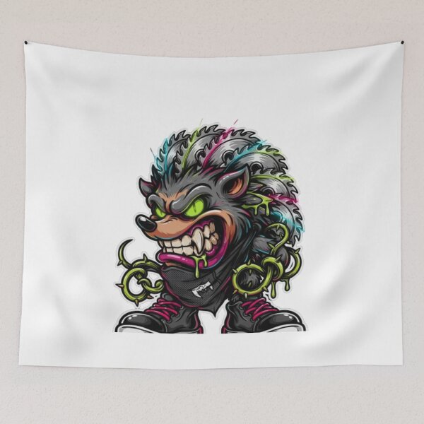 Item preview, Evil Hedgehog Sawblade Spikes Monster Character designed and sold by TeeDesignMaster.