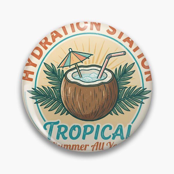 Item preview, Tropical Hydration Station - Coconut Summer Retro Drink designed and sold by WonderDokkan.