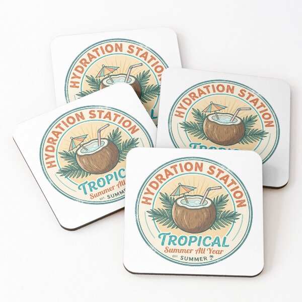 Item preview, Tropical Hydration Station - Coconut Summer Retro Drink designed and sold by WonderDokkan.