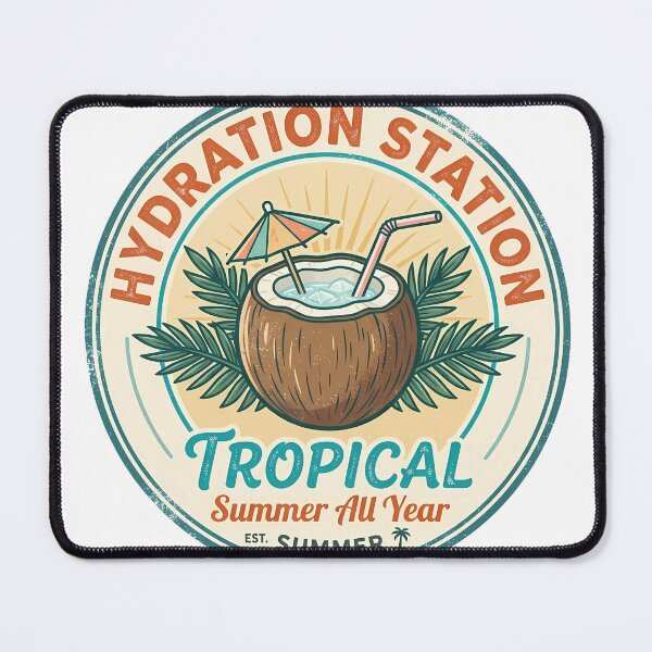 Item preview, Tropical Hydration Station - Coconut Summer Retro Drink designed and sold by WonderDokkan.