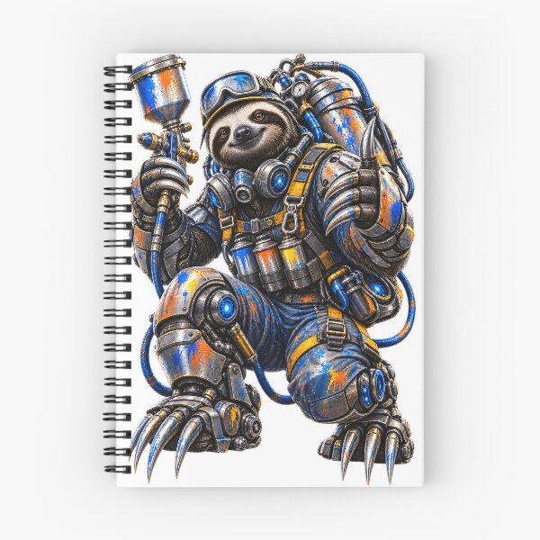 Item preview, Steel Sloth Industrial Painter – Funny Mechanical Animal Worker designed and sold by SteelCoat Studio.