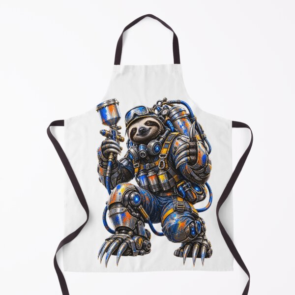 Item preview, Steel Sloth Industrial Painter – Funny Mechanical Animal Worker designed and sold by SteelCoat Studio.