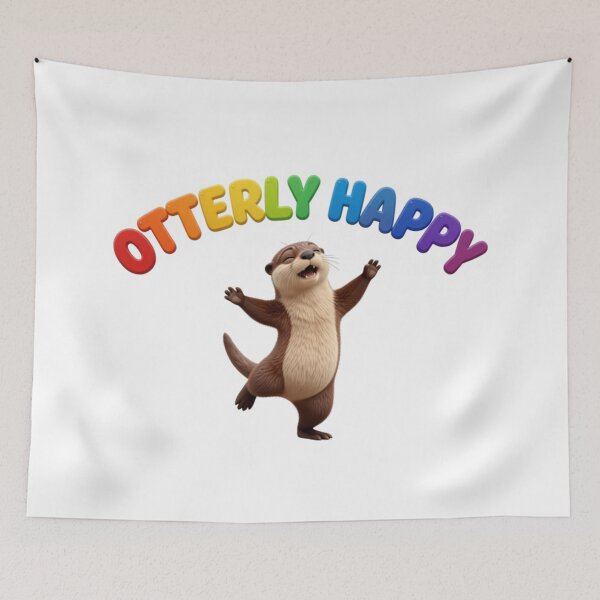 Item preview, Otterly Happy — Cute Dancing Otter T-Shirt | Funny Wildlife Pun Tee designed and sold by Canadian Spirit.
