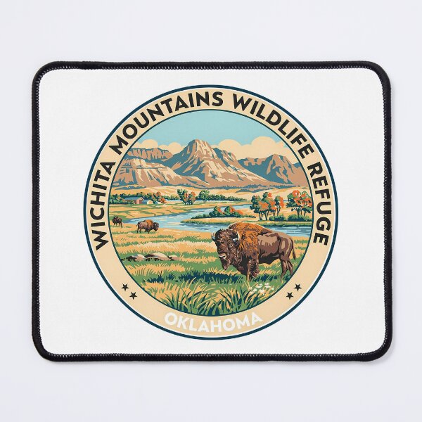 Item preview, Wichita Mountains Wildlife Refuge Oklahoma - Scenic Nature Travel Poster USA designed and sold by inkNext.