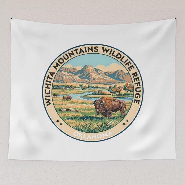 Item preview, Wichita Mountains Wildlife Refuge Oklahoma - Scenic Nature Travel Poster USA designed and sold by inkNext.