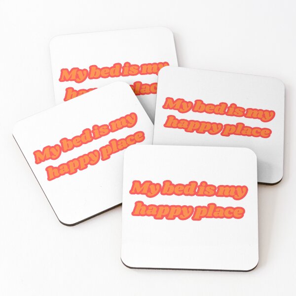 Item preview, My Bed Is My Happy Place - Cozy Retro Quote designed and sold by NotYourClub.